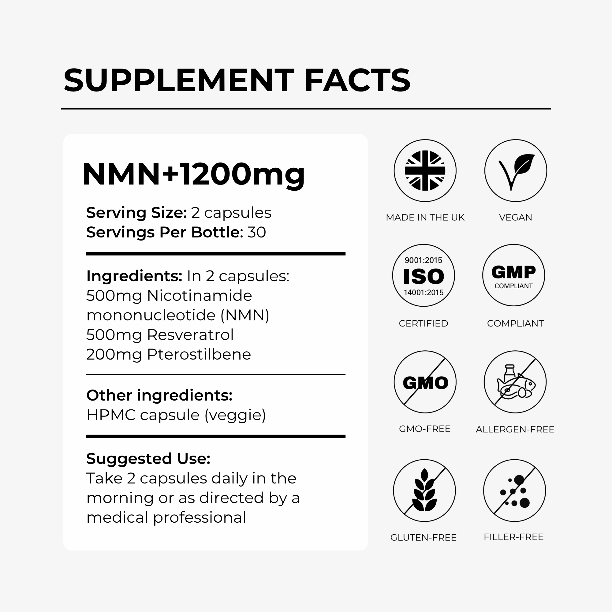 NMN+1200 (NMN, Resveratrol, Pterostilbene)